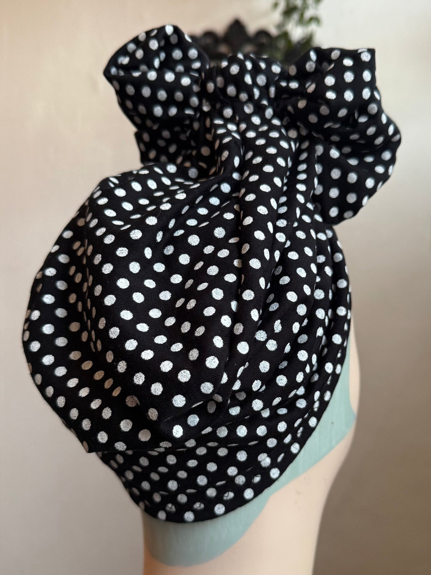 Polka dot rockabilly alternative turban headscarf
