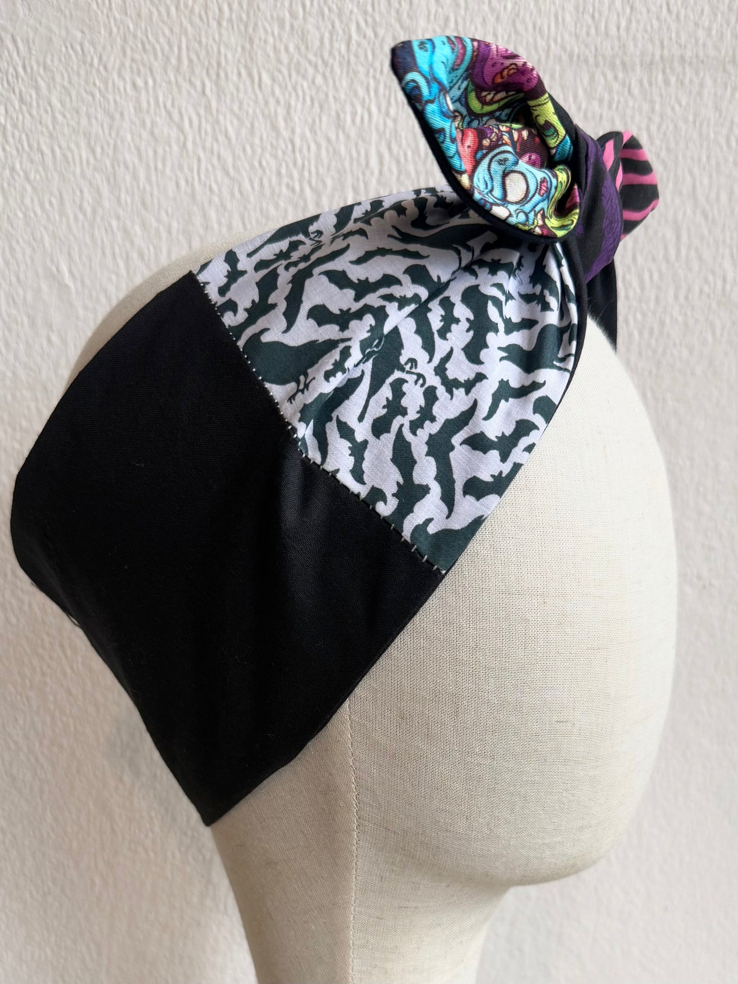 nostalgic 90s halloween summerween patchwork headscarf