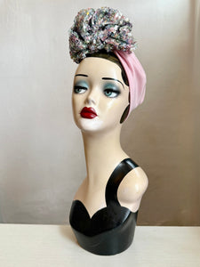 Vintage style sequin turban 