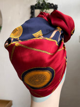 Load image into Gallery viewer, Classic Red &amp; Blue Patterned True Vintage Scarf