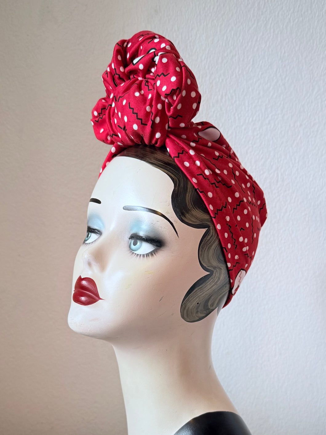 Heart print turban 