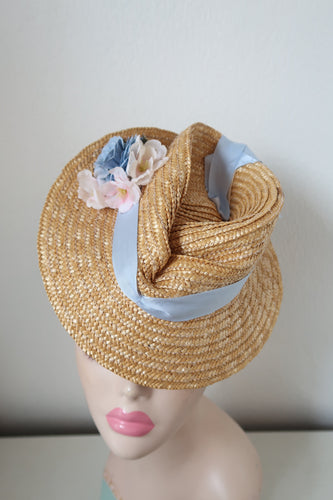 Handmade vintage straw hat 