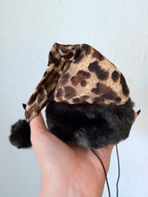 Load image into Gallery viewer, Alt fashion leopard print Santa hat Fascinator 