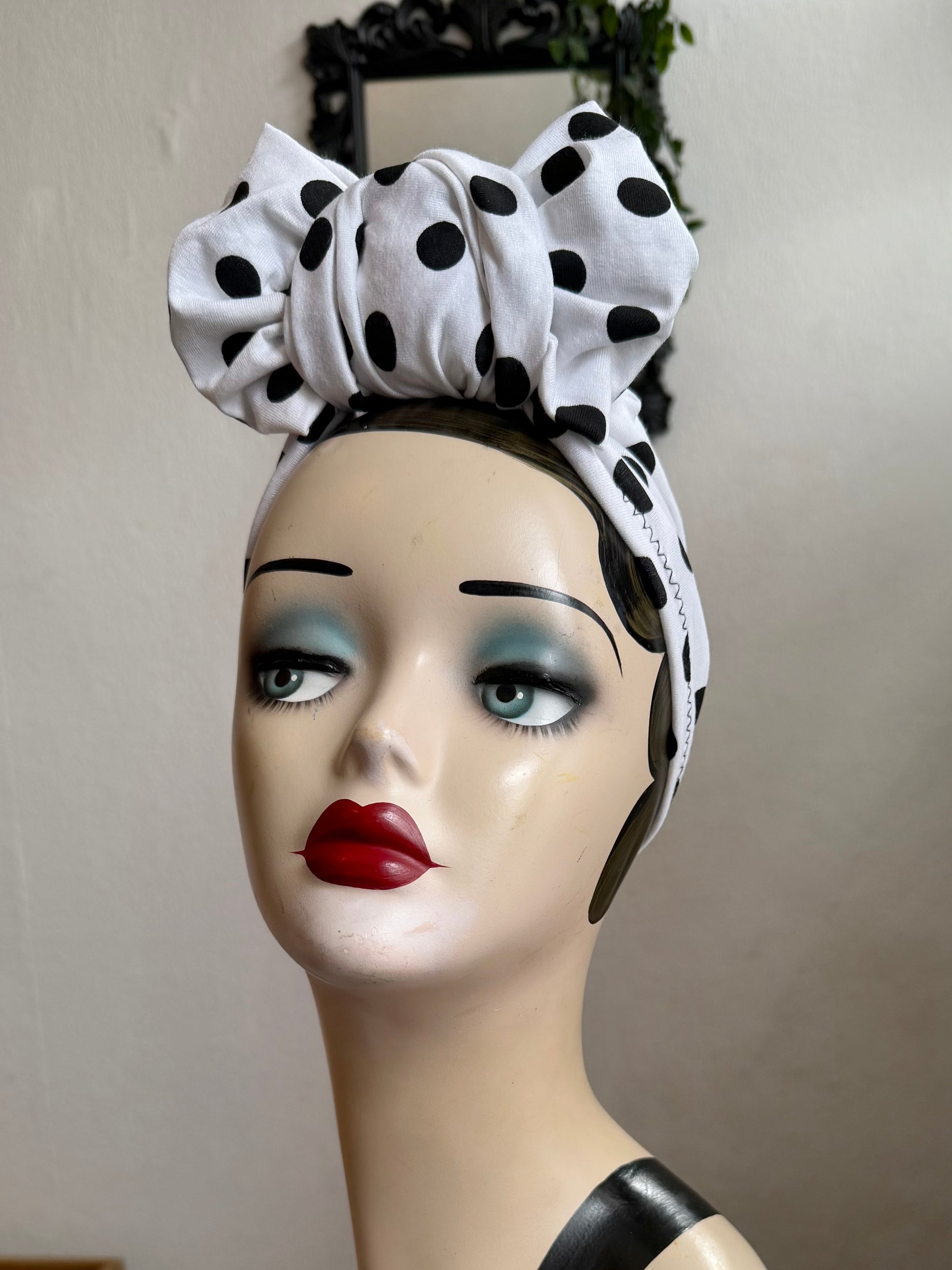 Vintage summer polka dot turban headscarf rockabilly 
