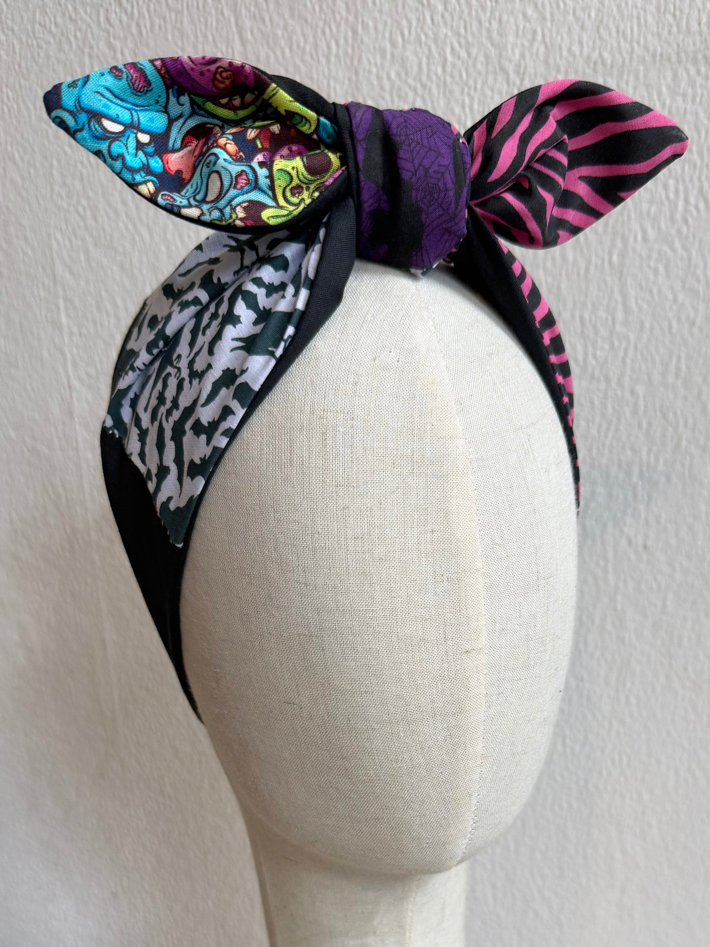 nostalgic 90s halloween summerween patchwork headscarf