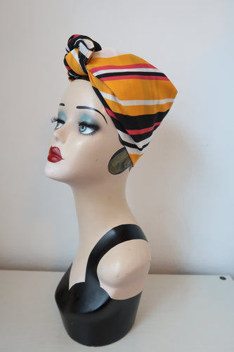 Striped vintage headscarf bandana 