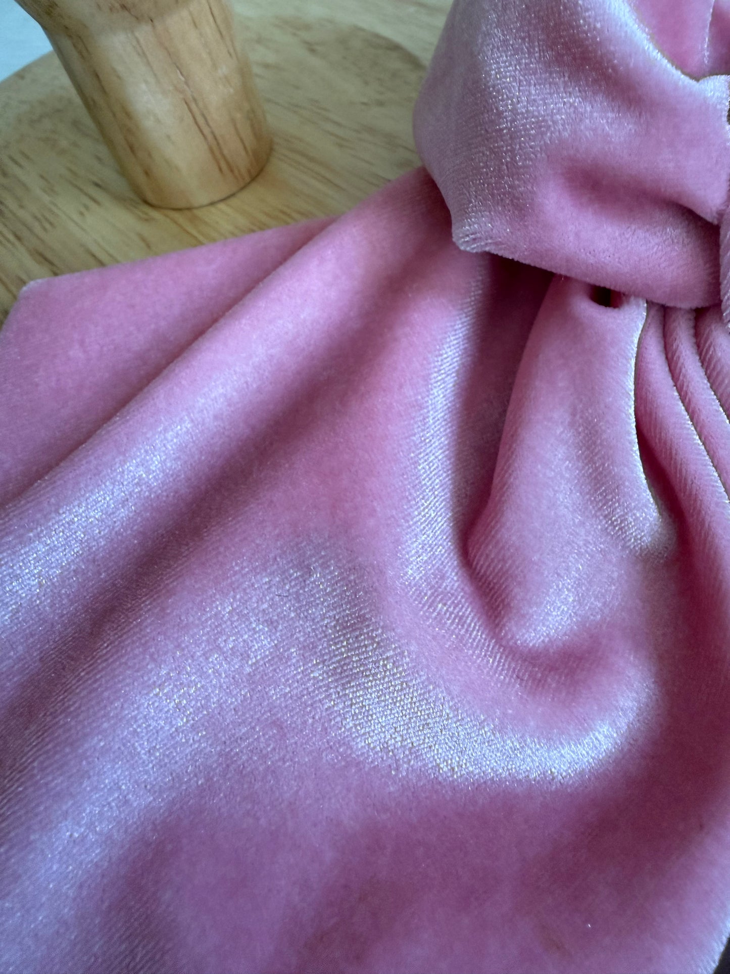 50% Off Sale Item: Light Pink Velvet Vintage Style Pre-tied Headband