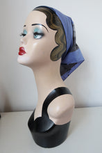 Load image into Gallery viewer, Blue true vintage triangle headscarf