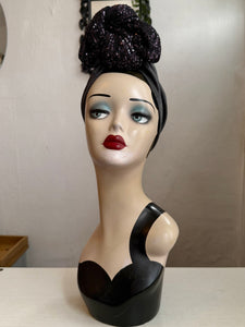 Gothic sequin vintage turban headscarf