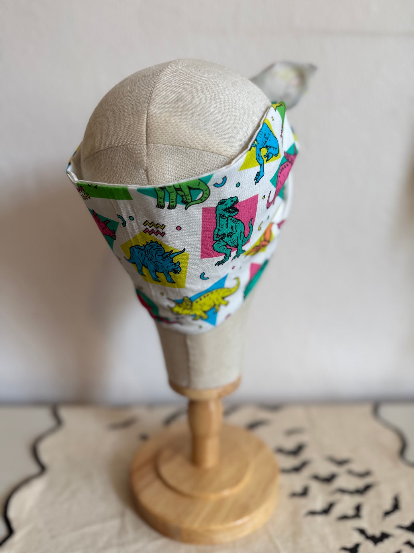 90s dinosaur print headscarf bandana