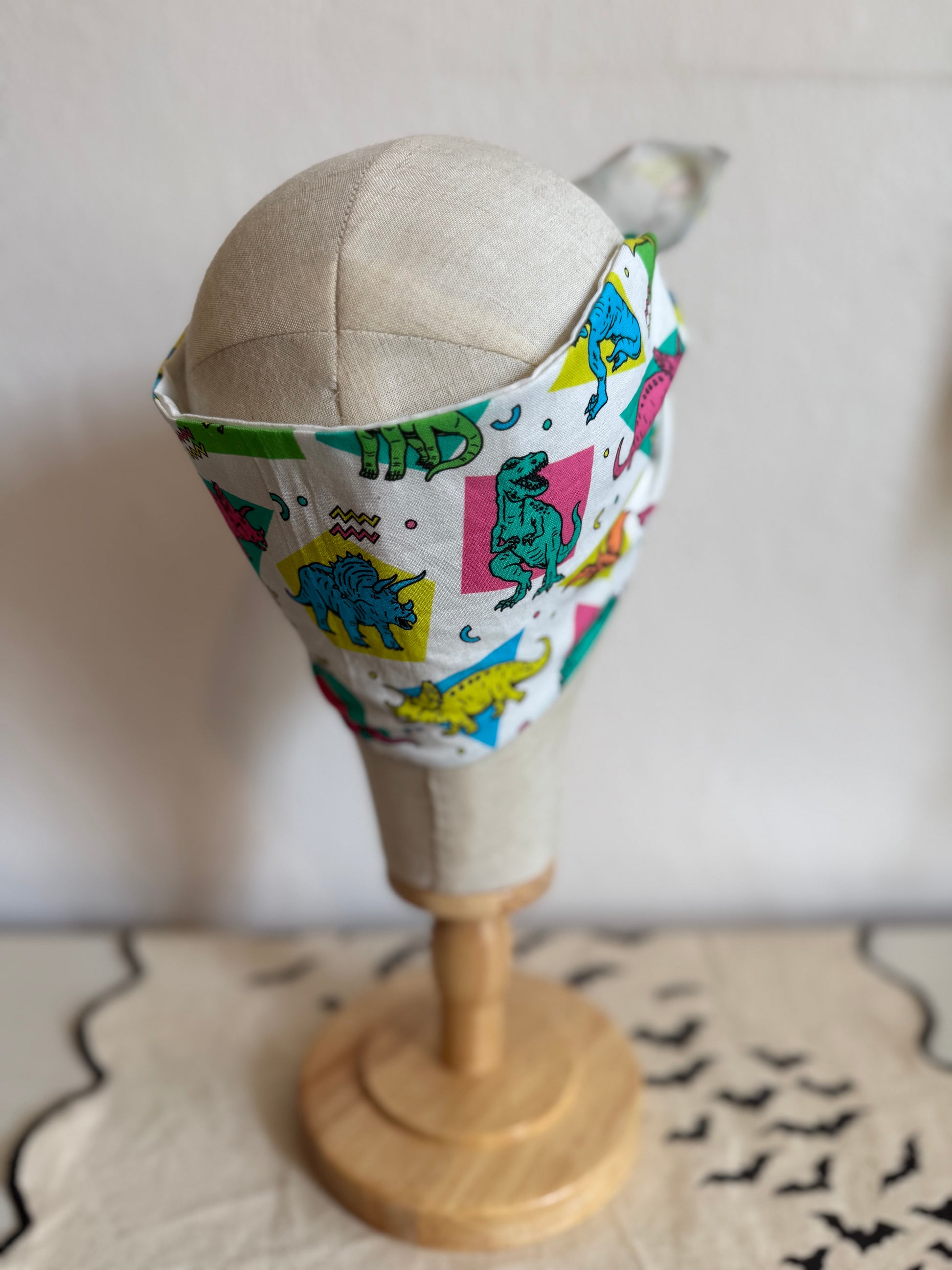 90s dinosaur print headscarf bandana