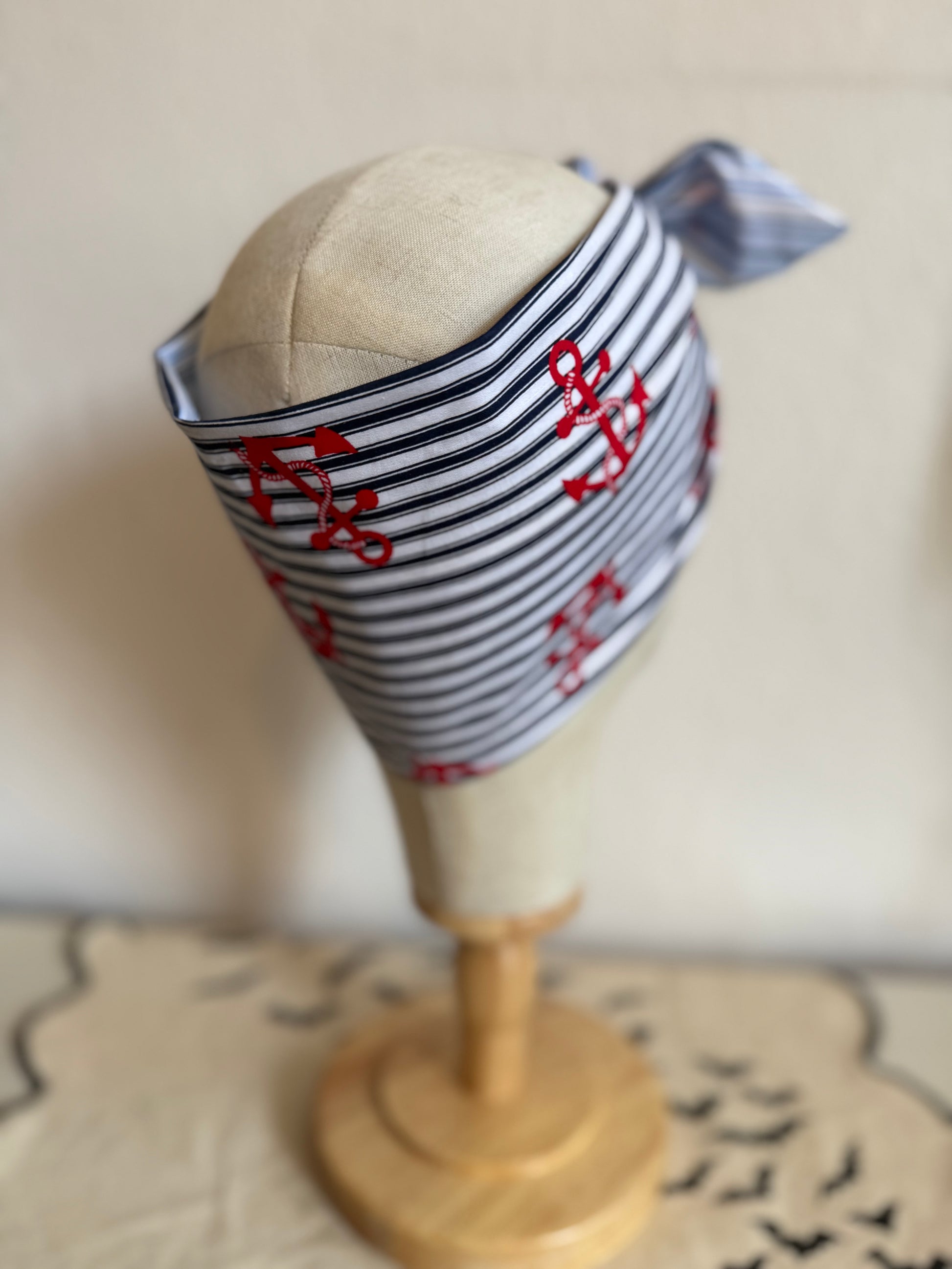 Nautical anchor print headscarf bandana