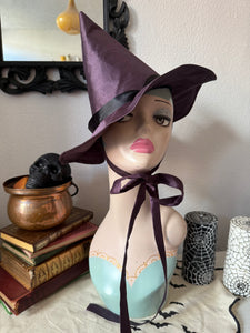 Purple Halloween witch hat 