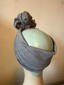 SALE ITEM: SLOUCHY KNOT Vintage Style Pre-tied Headband in Grey