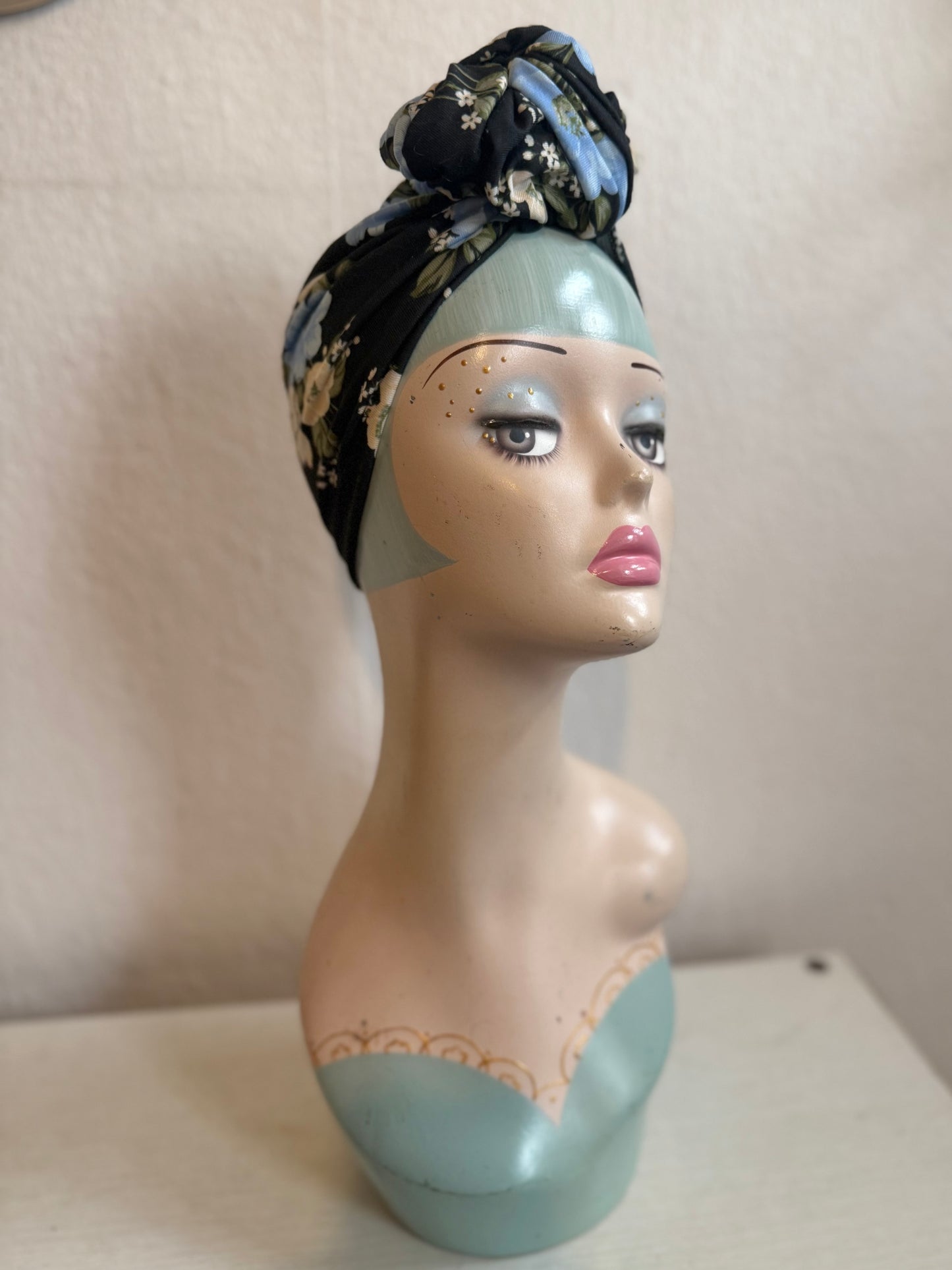 50% OFF SALE ITEM: Vintage Style Pre-tied Turban in Floral Print