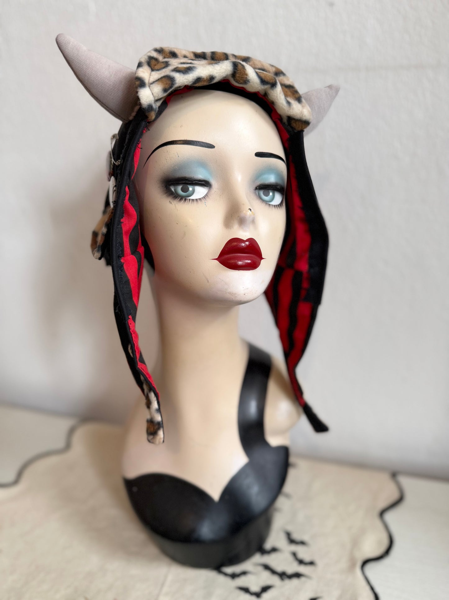 Tank girl style horned aviator hat