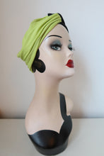 Load image into Gallery viewer, Chartreuse 1940s headscarf for women