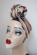 Load image into Gallery viewer, Striped vintage turban