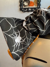 Load image into Gallery viewer, Spooky spiderweb headscarf bandana