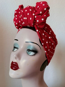 Rosie the riveter red polka dot turban 