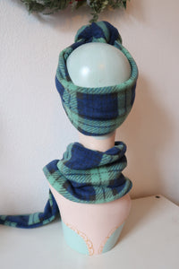 Blackwatch tartan handmade vintage scarf set 