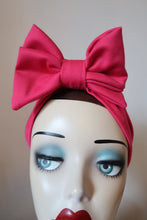 Load image into Gallery viewer, SALE ITEM: BOW KNOT Hot Pink (Full Coverage) 1940s Style Pre-tied Turban