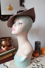 Load image into Gallery viewer, Vintage style grey witch hat 