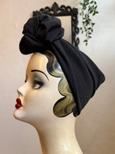 Load image into Gallery viewer, SALE ITEM: SMALL KNOT Vintage Style Pre-tied Headband in Black Sparkle Lurex
