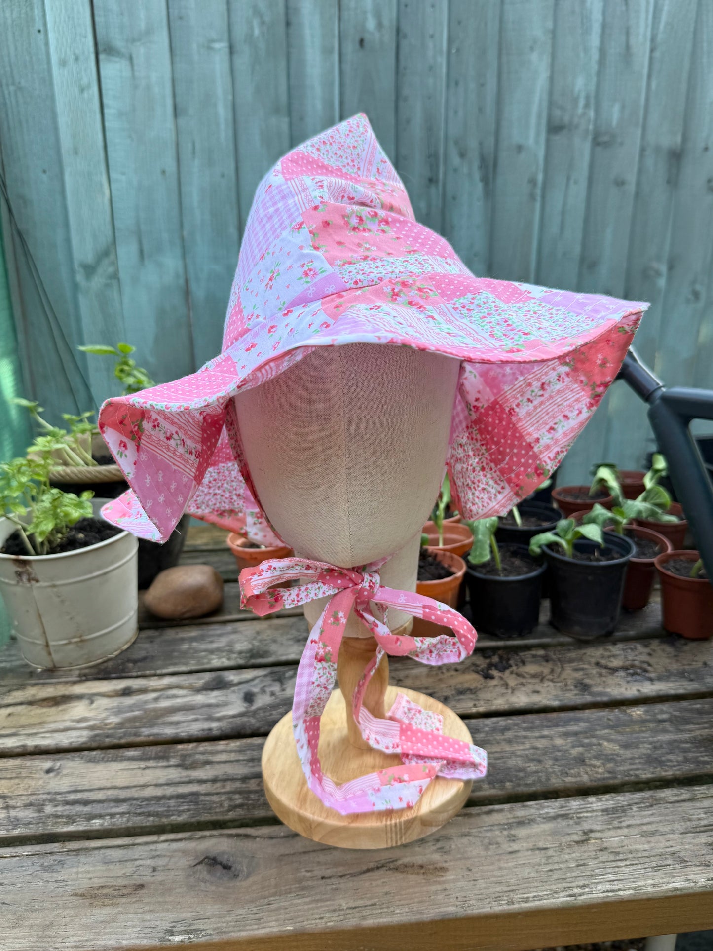 patchwork vintage style garden witch hat practical magic