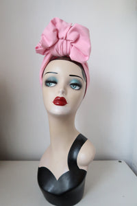 SALE ITEM: SCRUNCHIE KNOT Light Pink (Full Coverage) Pre-tied 1940s Style Turban