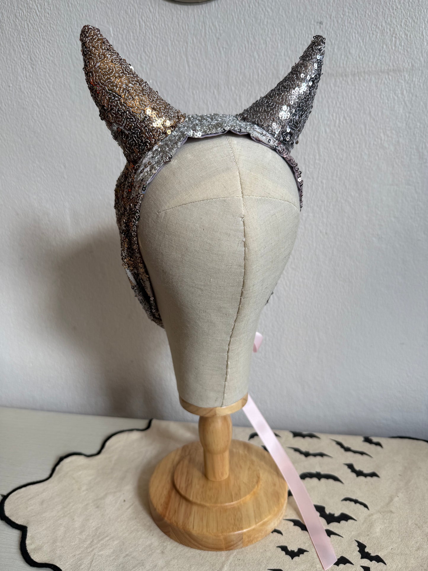 Sliver/Pink/Bronze Sparkly Devil Headpiece