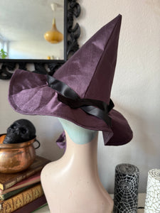 Purple Halloween witch hat 