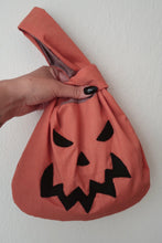Load image into Gallery viewer, Creepy handmade pumpkin Halloween bag 