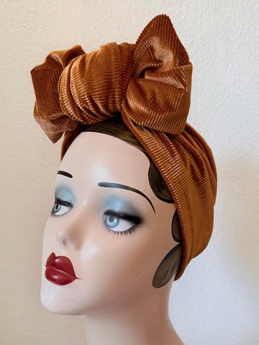 Rust velvet vintage turbans & headbands 1940s 