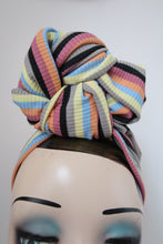 Load image into Gallery viewer, Striped 1940s turban headscarf 