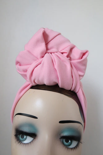 SALE ITEM: SLOUCHY KNOT Vintage Style Pre-tied Headband in Light Pink