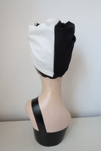 Load image into Gallery viewer, SALE ITEM: BLACK &amp; WHITE Self-tie 1940s Style Square Headscarf/Bandana