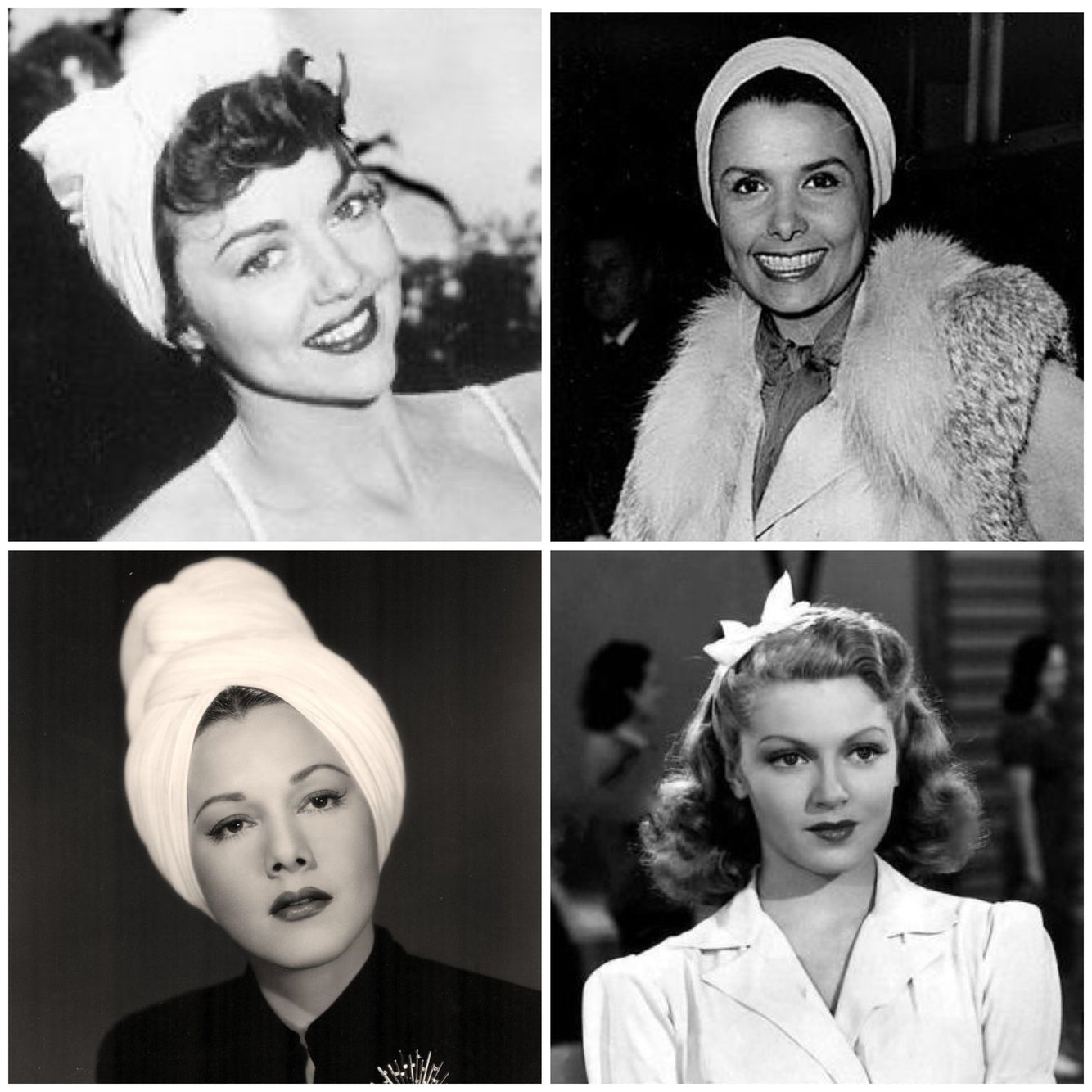 White vintage style turban 