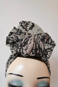 vintage style lace print old style turban