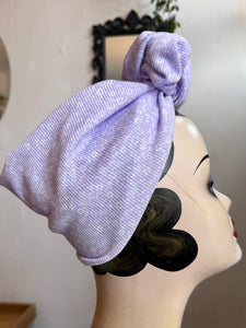 50% OFF SALE ITEM: SMALL KNOT Vintage Style Pre-tied Headband in Lilac Ribbed Floral