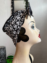 Load image into Gallery viewer, Gothic Halloween alternative fashion bat headscarf dark floral 