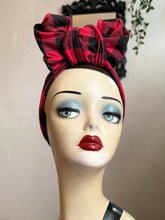 Load image into Gallery viewer, WORKWEAR KNOT Vintage Style Pre-tied Headband in Red Buffalo Check
