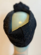 Load image into Gallery viewer, SALE ITEM: SMALL KNOT Vintage Style Pre-tied Headband in Black Sparkle Lurex
