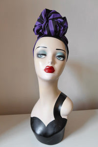 Black & purple Halloween handmade goth alt fashion turban