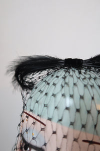 Black vintage feather veil