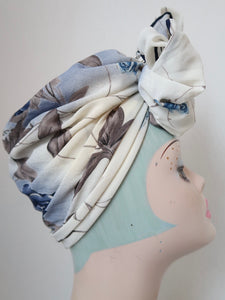 SALE ITEM: Blue & Grey Rose Large Scarf