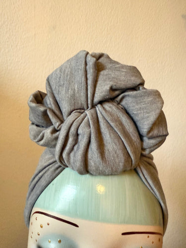 SALE ITEM: SLOUCHY KNOT Vintage Style Pre-tied Headband in Grey