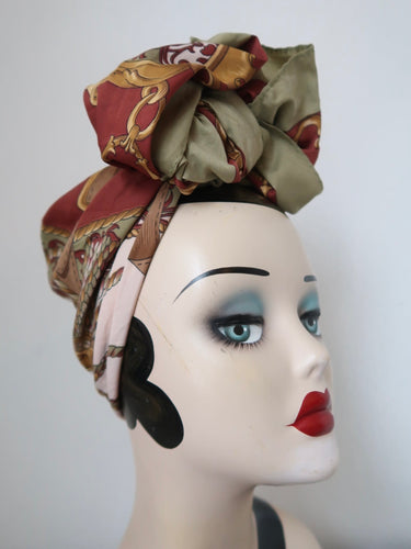 Brown true vintage headscarf  