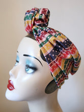 Load image into Gallery viewer, SALE ITEM: SMALL KNOT Multi Striped (Full Coverage) 1940s Style Pre-tied Turban