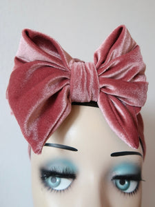 Velvet vintage bow turban 